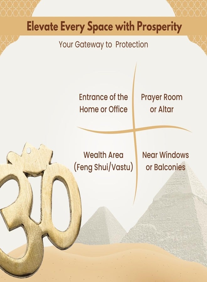 Plus Value رمز أوم النحاسي المعلق على الحائط من بلس فاليو، علاجات فاستو للمنزل والمكتب وديكور المدخل الرئيسي - رموز دينية مباركة لجلب الحظ السعيد، تماثيل بوجا، إيجابية (3 بوصات) - Image 5